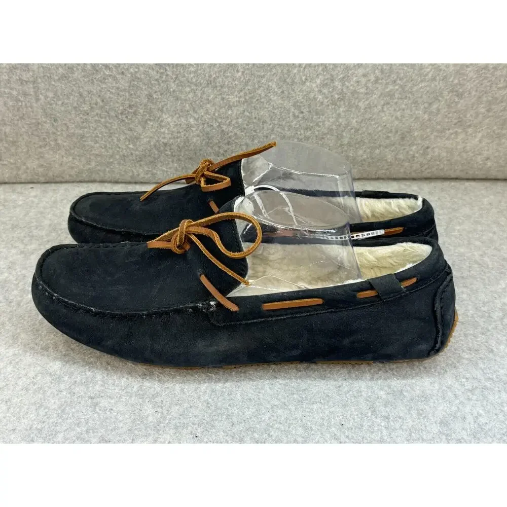 Rockport Rhyder Tie Slipper Moccasin Driver NAVY Suede Leather - Size 10M